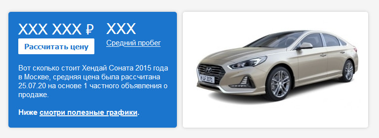 Какая была цена на Hyundai Sonata в 2015 году