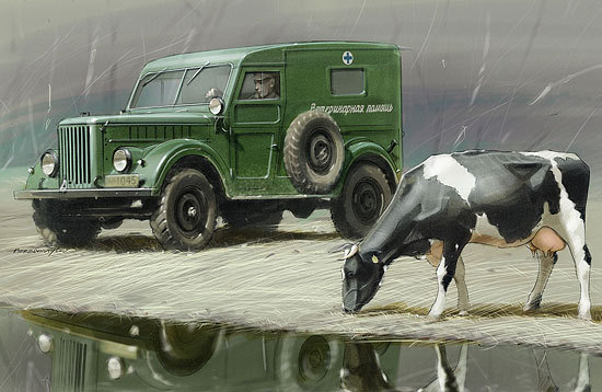 Автомобили и события СССР в художественных картинах