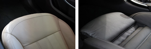Слева - сиденья версии Cosmo, справа - Sport, оснащенные регулируемым подколенным валиком, как на дорогих моделях BMW.