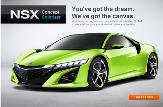 Acura запустила он-лайн раскраску