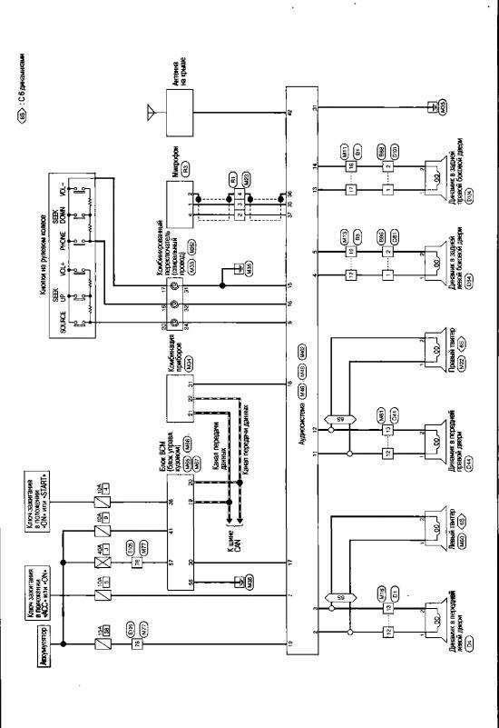 электрическая схема аудиосистемы nissan