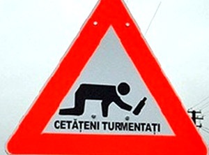 В Румынии появился новый знак “пьяные пешеходы”