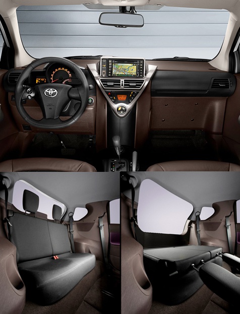 С безопасностью – полный порядок. Это подтверждают и 5 звезд Euro NCAP. Toyota IQ оснащена широким набором средств пассивной и активной безопасности. Это и ABS, и усилитель экстренного торможения, и система распределений тормозных усилий, и система курсовой устойчивости, и антипробуксовочная система, и 9 аэрбегов. 