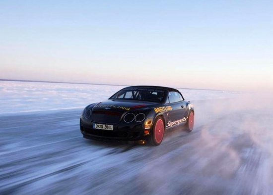 Bentley Continental - мировой рекорд скорости на льду