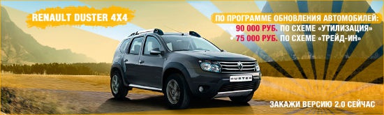 Renault Duster с выгодой до 190 000 рублей