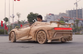 В Китае собрали копию Bugatti Centodieci из дерева (Видео)