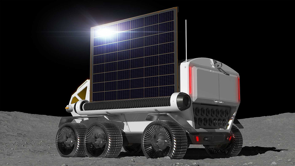 Луноход щедро оборудуют солнечными батареями, благодаря которым запас хода у него достигнет 10 тысяч километров без подзарядки